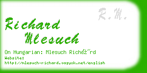 richard mlesuch business card